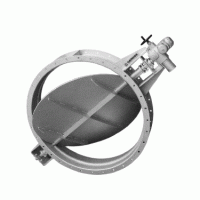 Flange mounted butterfly damper for gas regulation/control and isolation