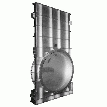 Damper guilhotina de seção redonda ou quadrada/retangular para montagem entre flanges de corte e isolamento de gases