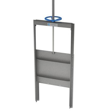 Comporta vertedora de abertura para baixo de vedação em três e quatro lados e fundo plano